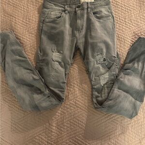 Kids Distressed Gray Ripped Jeans
